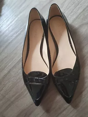 Nine West Womens Black Leather Point Toe Flats Size 9 / 39.5 • $20