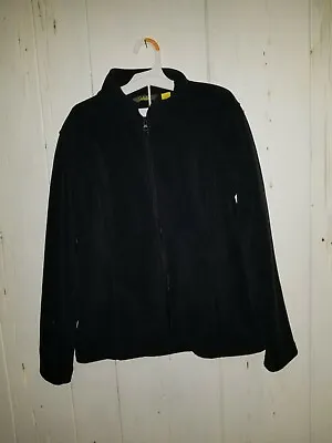 Cabela's Fleece Black Zip Up Jacket Size L Large R3 • $8.45