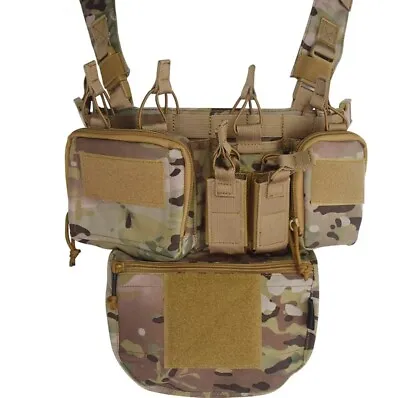 Tactical Chest Rig Utility Vest Airsoft Army Camo Multicam Cp Molle • £41.99