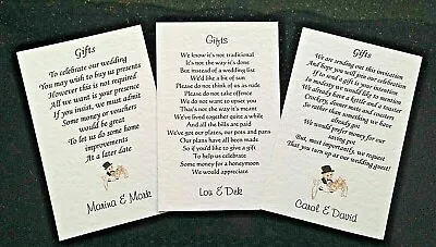 Wedding Money Poem / Honeymoon Wish Poems Card / Gift Poem Cards Personalised • £6.30