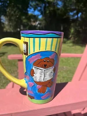 Tall Vintage Candace Reiter Catzilla Mug - Cat And Dog Reading-  3 Available • $10