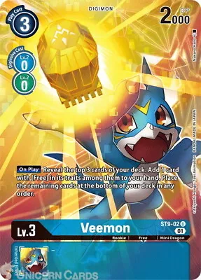 ST9-02 Veemon Uncommon Foil Alternative Art Digimon Card : PB13: Royal Knights B • $40.95