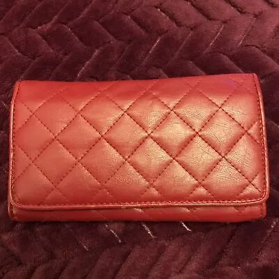 Red Purse / Phone Case Quilted Zipped Fits Iphone Inside 7 /8  Wallet Too • £24
