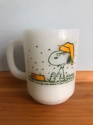 Vintage Peanuts Snoopy Fire King  I Hate When It Snows On My French Toast!  Mug • $17.99