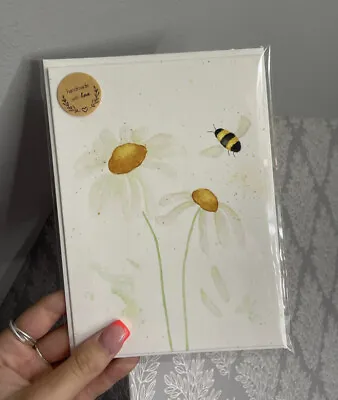 Hand Painted Watercolour Daisy Greeting Card • £3