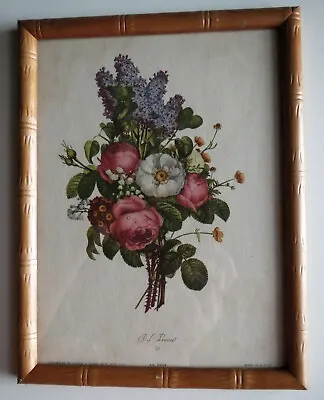 Vintage Picture Wild Roses Lilac Garden 6.5  X 8.5  Prevost #503 Bamboo Frame  • $26.96