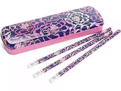 NWT Vera Bradley Pencil Set With Tin In Katalina Pink 13806 330 BC • $16.99