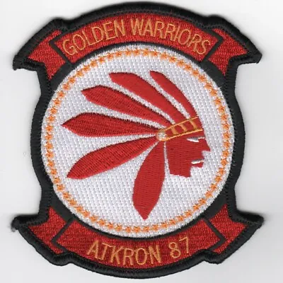 $28.99 • Buy 4  Usn Navy Va-87 Squadron Retro White Atkron 87 Military Embroidered Patch