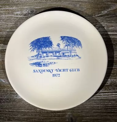 Vintage 1972 Sandusky Yacht Club Collectible Plate Ohio White Blue • $22.80