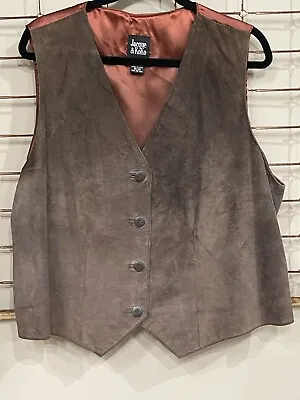 Vintage Womens Jacque & KoKo Brown Suede Vest Size 18/20 Western Cowgirl Country • £17.10