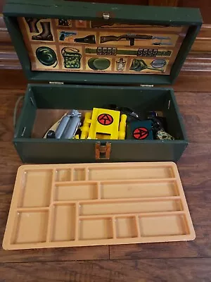 Vintage 1960's GI Joe AUTHENTIC WOODEN Footlocker Storage Box  W/ACCESSORIES  • $28