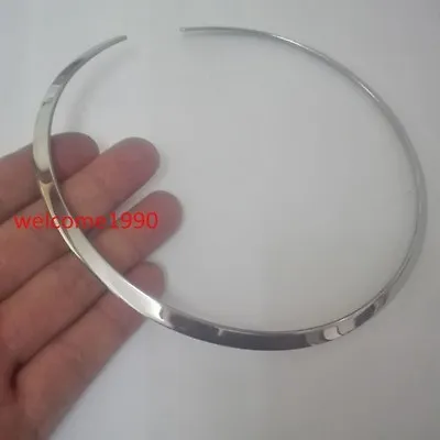 6mm Smooth Stainless Steel Silver Cute Shiny Plain Choker Necklace Cuff For Men • $7.99