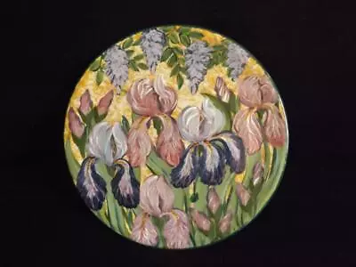 Lesal Ceramics Floral Round Platter Signed Lisa Lindberg Van Nortwick 14  • $39.99