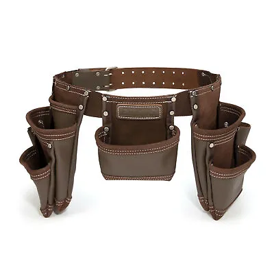 Estwing 7 Pocket Leather Tool Belt Pouch Apron Set 94744 • $76.99