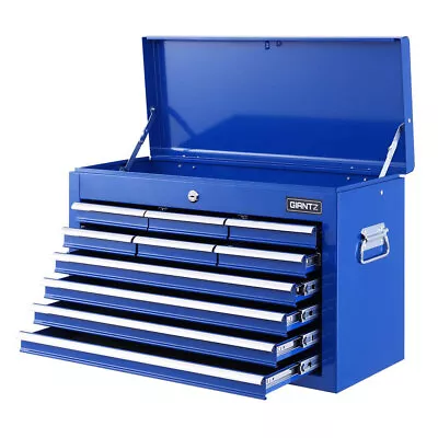 Giantz 10 Drawer Tool Box Chest Cabinet Toolbox Storage Garage Organiser Blue • $132.95