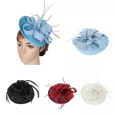 £14.75 • Buy Wedding Feather Fascinator Headband Pillbox Hat Bridal Headpiece 1920s Derby