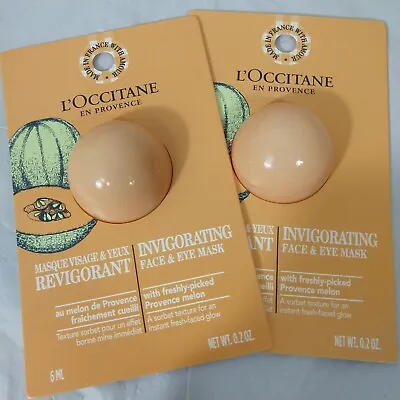 L'Occitane Melon Revigorant Face & Eye Mask 6ML X 2 NEW • $19.99