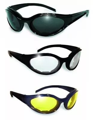 3 Windmaster ANTI FOG Padded Motorcycle Riding Sun Glasses-Night & Day W-Pouches • $24.95