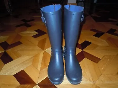 Gabriella Rocha Women Back Zipper Low Heel Rain Boots Shoes Buckle Knee High S 9 • $20