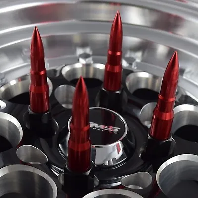 20x RED  BULLET RACING SPIKES 14X1.5 FORGED STEEL LUG NUTS FITS CORVETTE CAMARO • $129.95