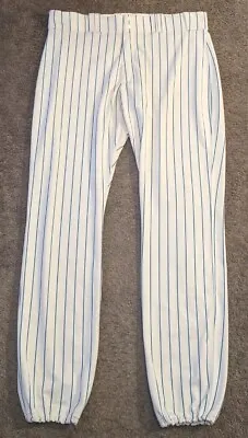 2019 Majestic MLB Authentic New York Mets White Blue Pinstripe Team Issued Pants • $59.99