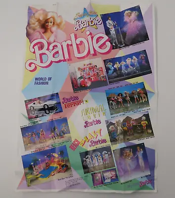 Barbie Poster World Of Fashion Ad Mattel 1988 2-Sided 21X15 & Fan Club App PB2  • $8