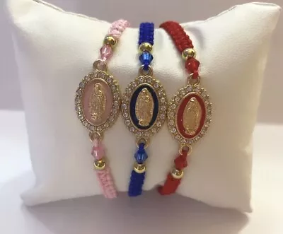 Virgen Mary Bracelets Threated Adjustable Pulsera De La Virgen De Guadalupe • $9