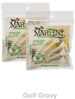 MARTINI Step Up Golf Tees - 2 Packs Of 5 White STEP-UP Tees 3 1/4  • $14.50