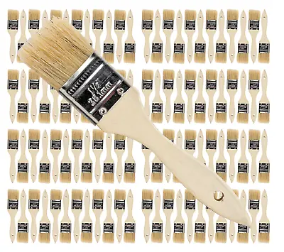 96 Pk- 1 1/2 Inch Chip Paint Brushes For Paint StainsVarnishesGluesGesso • $39.99