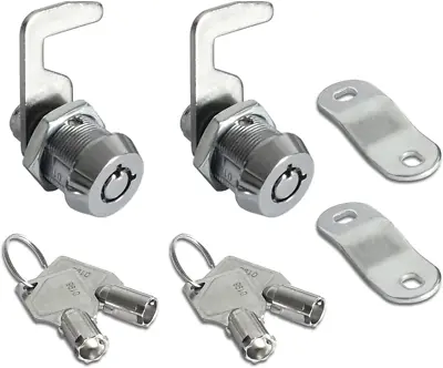 2 Pack Toolbox Lock 5/8  Tubular Cam Replacement Lock Hook Cam Keyed Alike With • $16.71