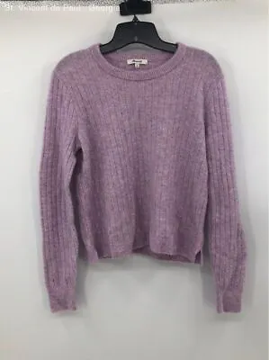 Women's Madewell Lavender Purple Merino Wool & Alpaca Pullover Ribbed Sweater M • $9.99