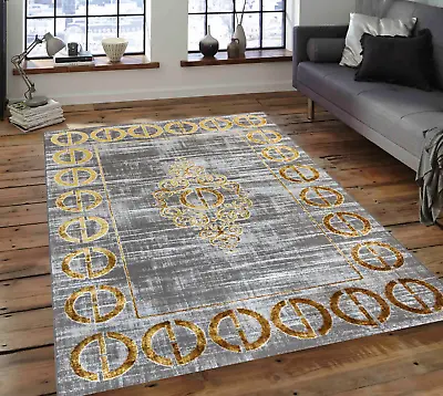 Living Room Large Rugs Bedroom Hallway Runner Round Glitter Rug Carpet Azra • £29.50