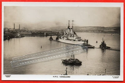 £14.99 • Buy Greenock, Naval H.m.s Vanguard Leving The Clyde, Built John Brown, Clydebank