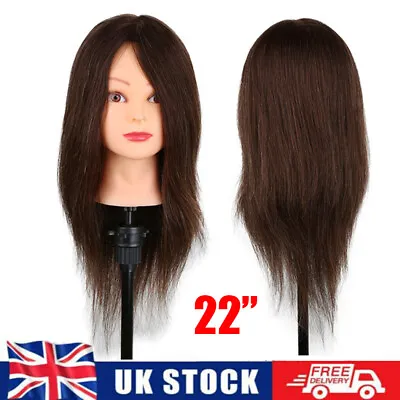 £26.99 • Buy 22  100% Real Hair Practice Training Head Mannequin Hairdressing Doll + Clamp UK