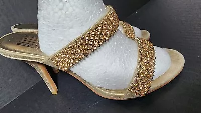 Pelle Moda Gold Sequins Sandales/ Shoes Slip On Size 6.5 M Shoes • $19.99