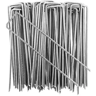 100/200x Heavy Duty Galvanised Steel U Shaped Garden Securing Pegs Weed Mat Pins • £20.95