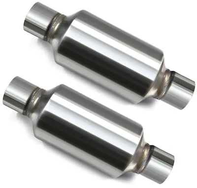 Pair Of Single Chamber Performance Race Round Universal Mufflers 3  • $73.74