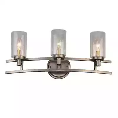 Allen + Roth Charlotte 3-Light Bronze Rustic Vanity Light • $71