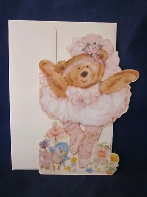 HALLMARK Mary Hamilton Mary's Bears Greeting Card 10  Die Cut Ballerina VINT NEW • $39.95