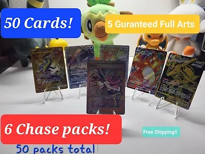 $20 • Buy 50 Card Lot Pokemon Chase Packs E.G. Charizard Ultra & Secret Rare Alt Art Evee 