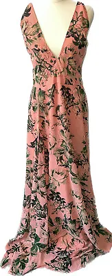 $18 • Buy ASOS Pink Flower Print Long Open Back Dress