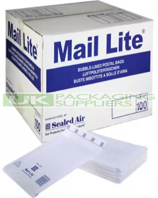 100 SMALL WHITE A/000 110x160mm MAIL LITE SELF SEAL PADDED BUBBLE ENVELOPES NEW • £15.28