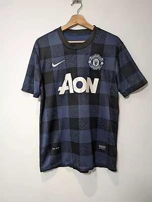 Manchester United 2013-14 Away Football Shirt Size Medium Blue • $31.12