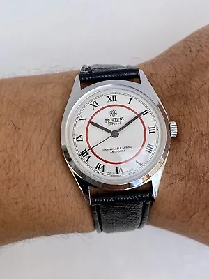 Vintage Mortima Watch Men Super 17 White Roman Numeral Dial • $95