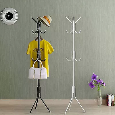 Coat Stand Coat/Hat/Jacket/Umbrella Floor Standing Rack Clothes Hanger Hooks • £11.99