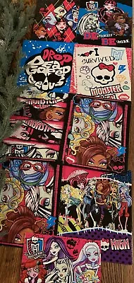 NOS 2013 Monster High School Pocket Folders Lot Of 13 3 Ring Binder Holes Art! • $29