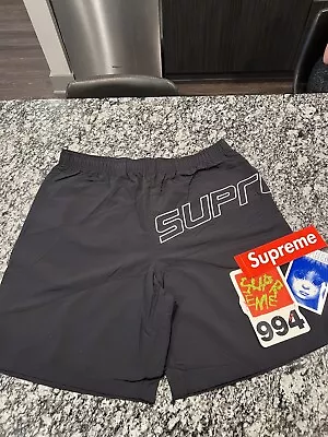 Supreme SS24 Week 10 Curve Nylon Shorts Black XL IN HAND READY TO SHIP ✅ • $170