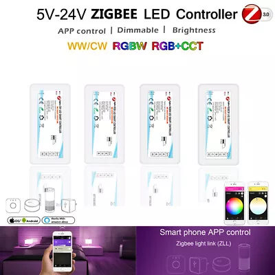 $19.46 • Buy ZigBee RGB Cct RGBW LED Strip Light Controller Echo Plus SmartThings Google Home