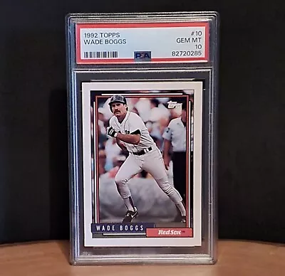 1992 Topps WADE BOGGS #10 Boston Red Sox PSA GEM MINT 10 • $29.95