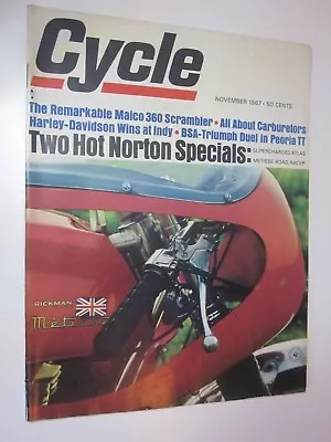 1967 Cycle Magazine November Issue Supercharged Atlas Metisse Road Racer • $8